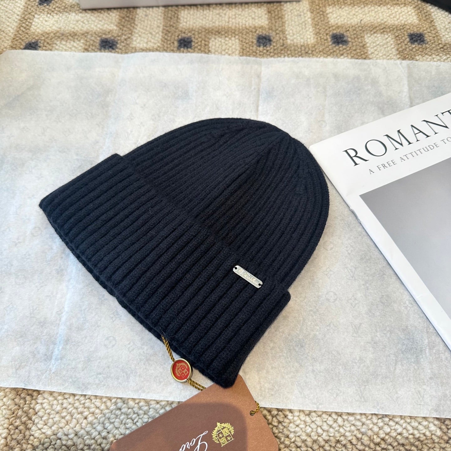 Loro Piana Classic New Style Black Hat Knitting 961814