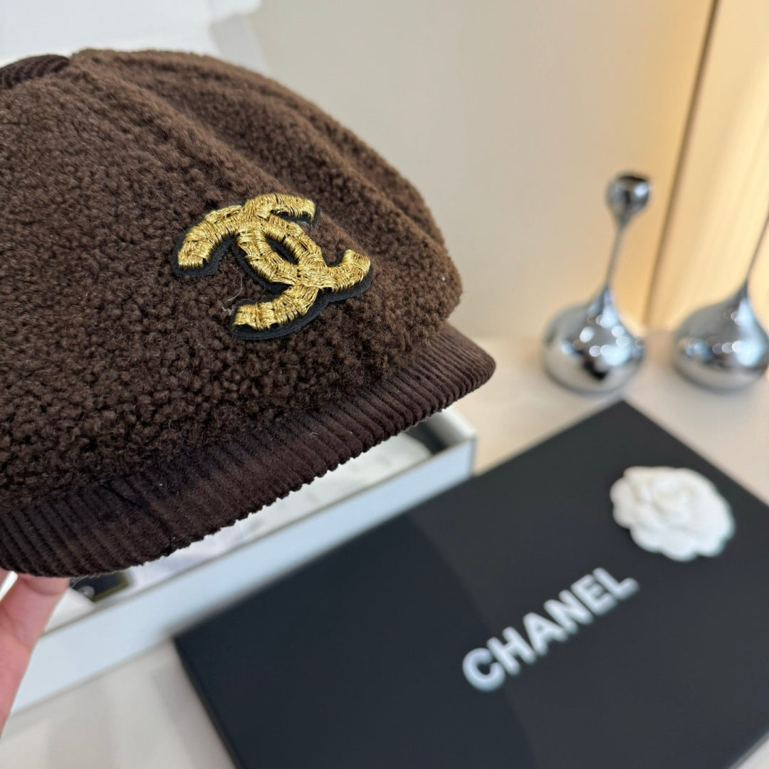 Chanel Wool Cap Brown in Fibrous 980126