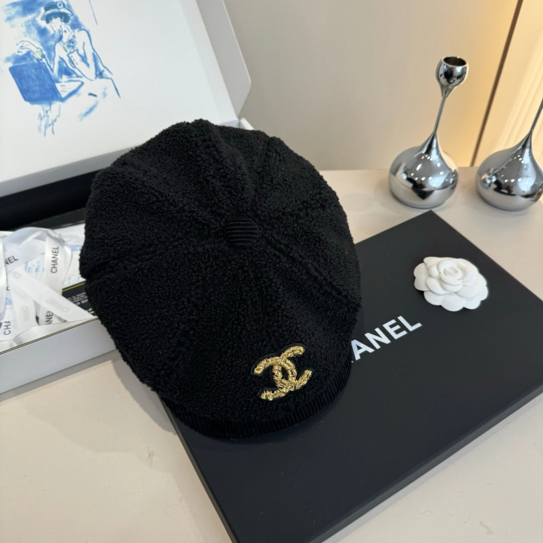 Chanel Wool Cap Black in Fibrous 980125