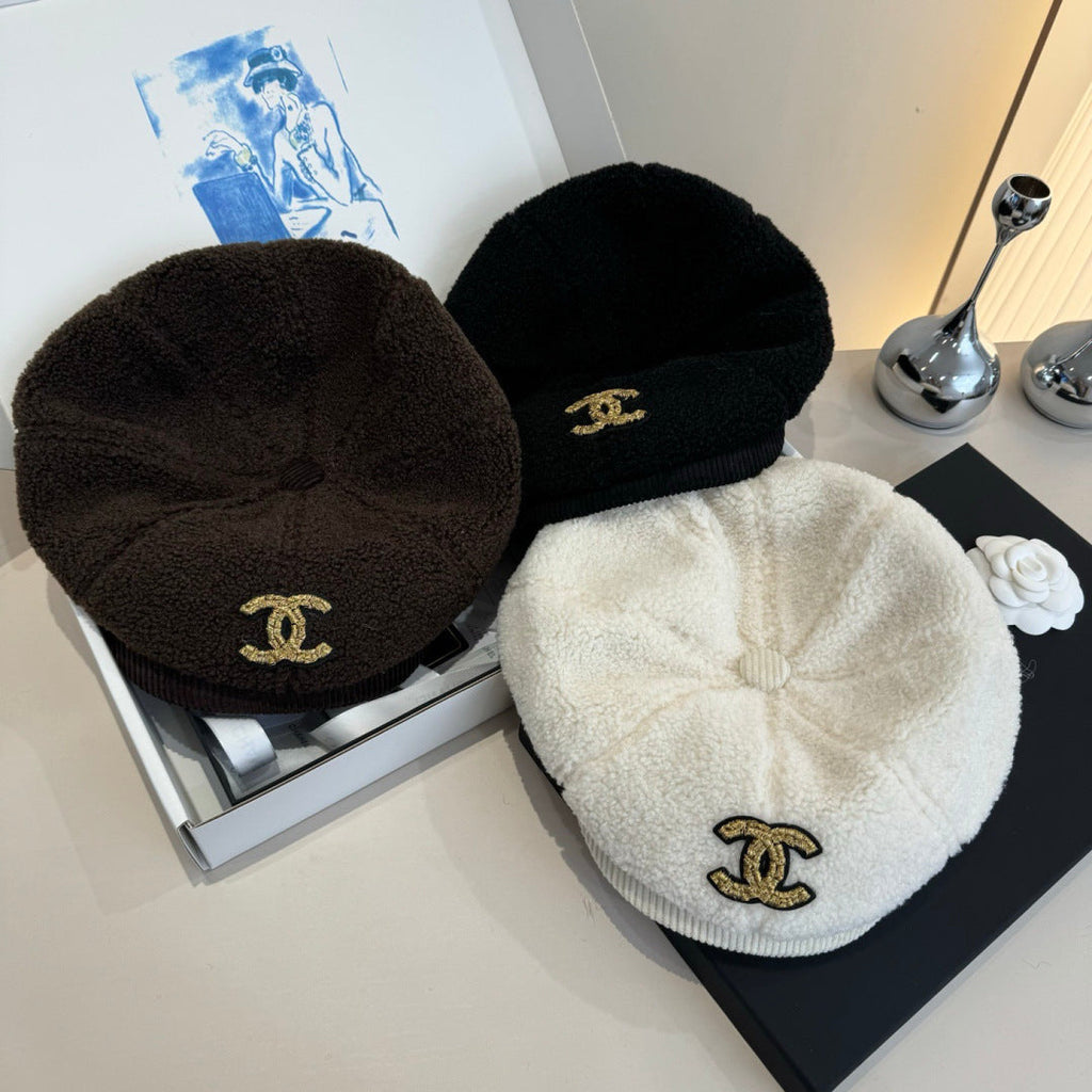 Chanel Wool Cap Black in Fibrous 980125