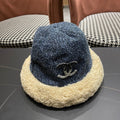 Chanel Womens Blue Plush Bucket Hat 979885