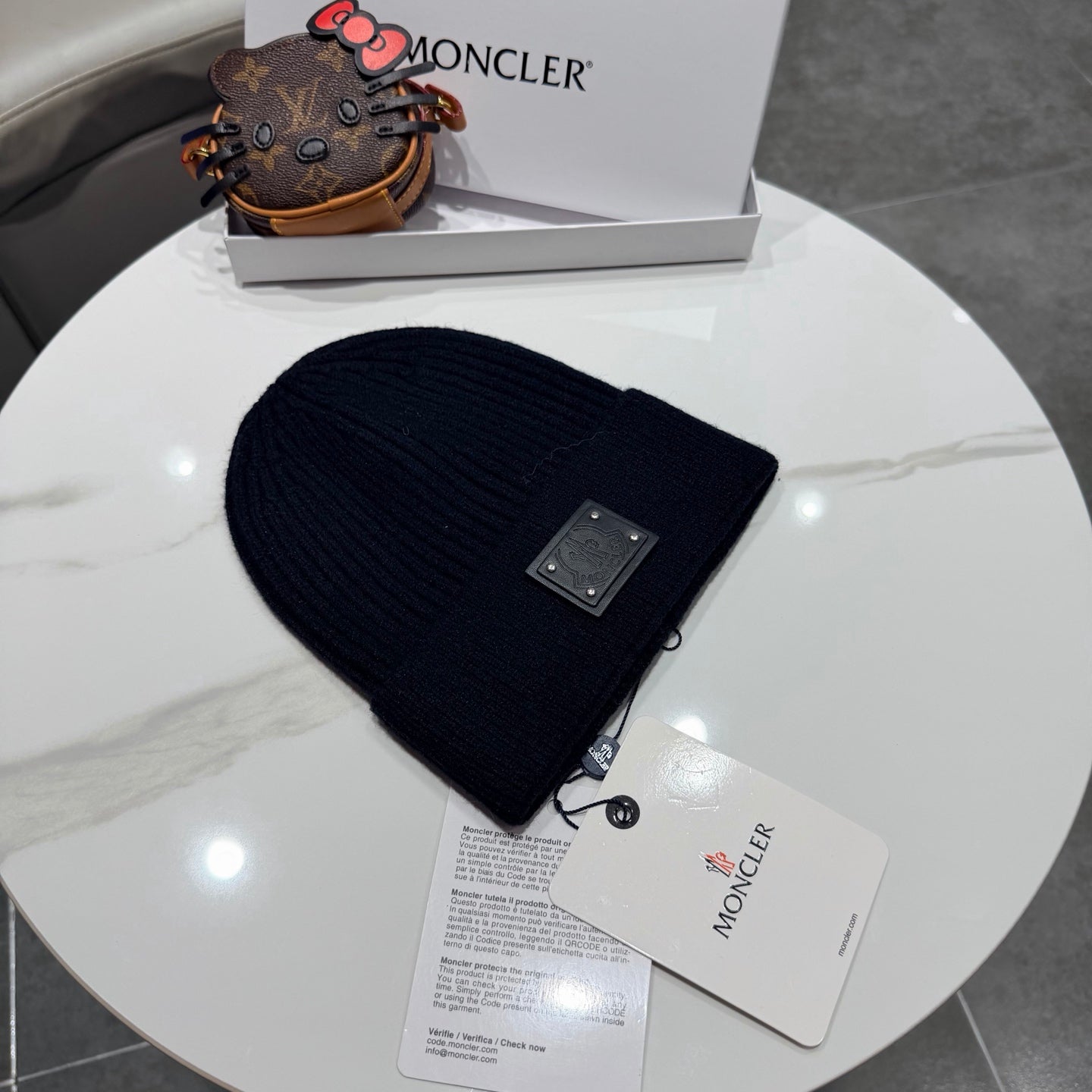 Moncler Black Knitted Beanie 980310