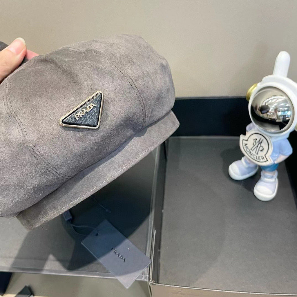 Prada Beret Gray in Suede 125848