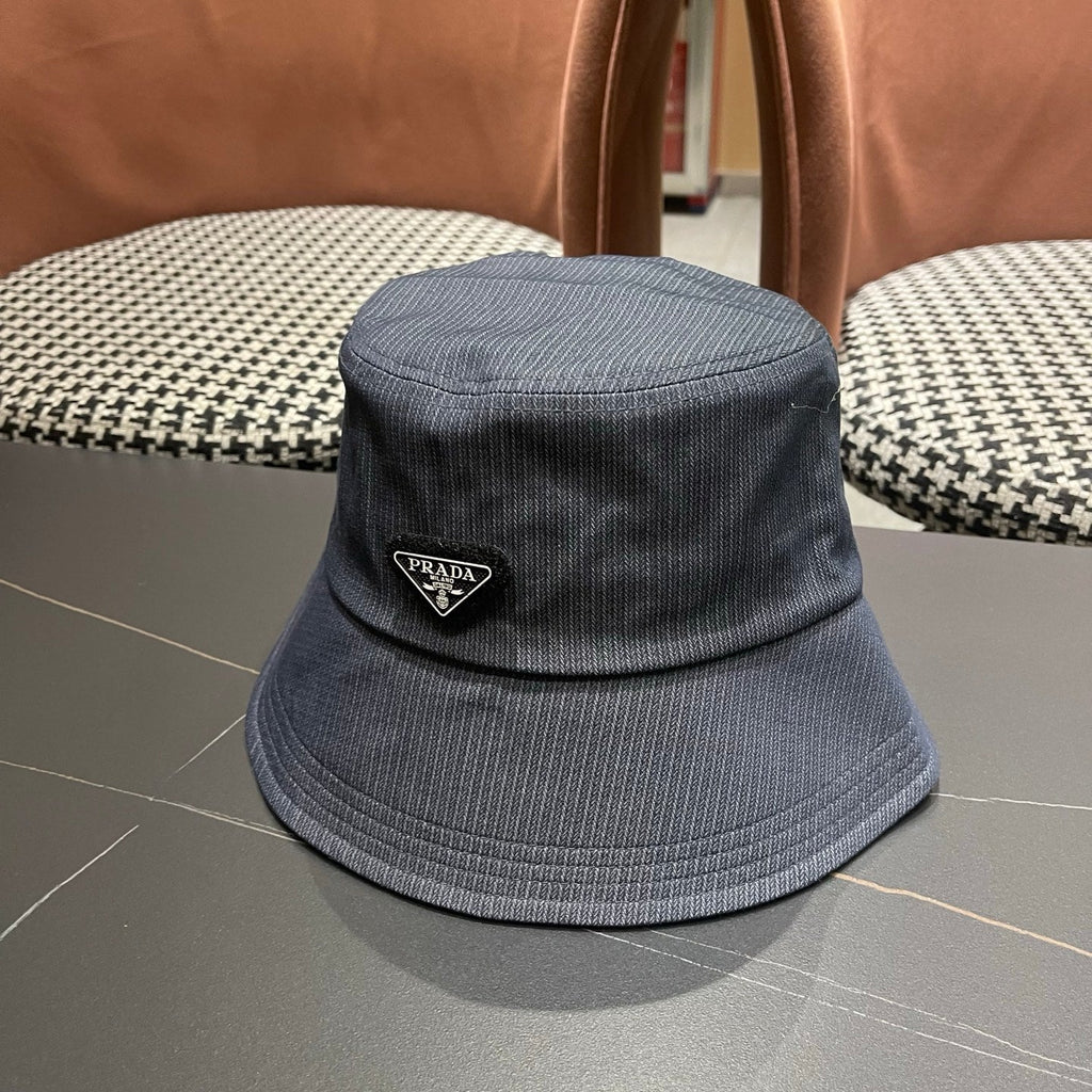 Prada 25 Bucket Hat Navy Blue in Canvas 122133