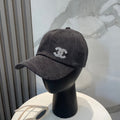 Chanel Washed Denim Baseball Cap Black in Cotton 192165