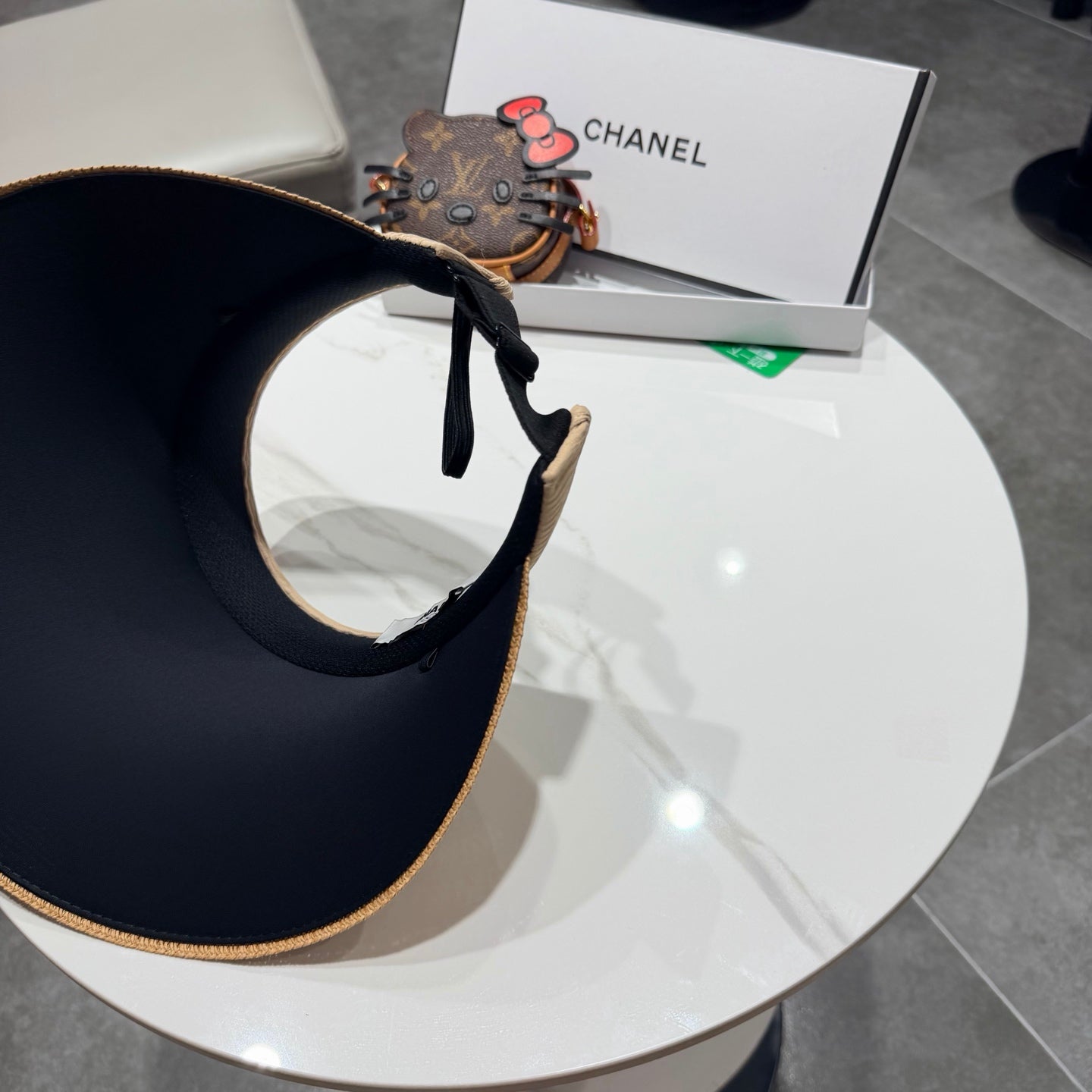 Chanel Open Visor Hat Color Straw in Cloth 192287