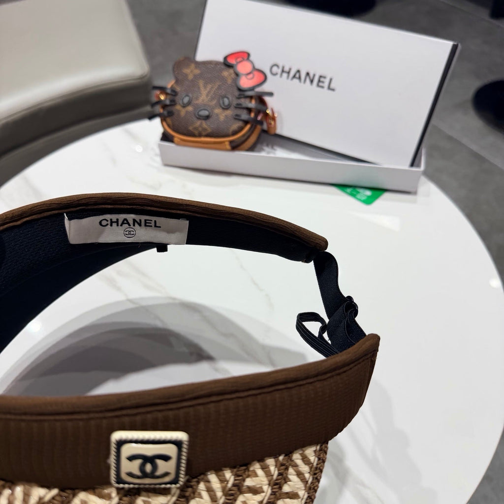 Chanel Open Visor Hat Brown in Cloth 192286