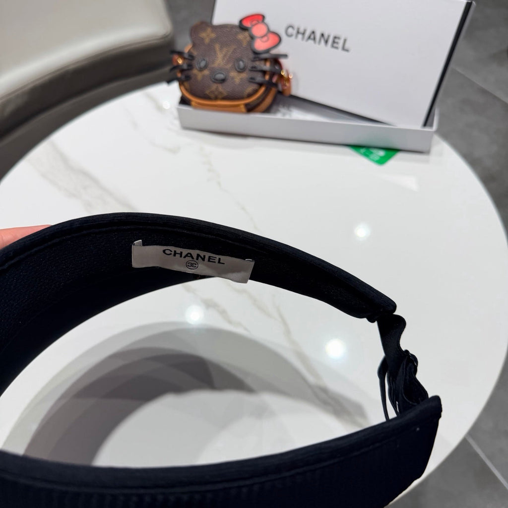 Chanel Open Visor Hat Black in Cloth 192285