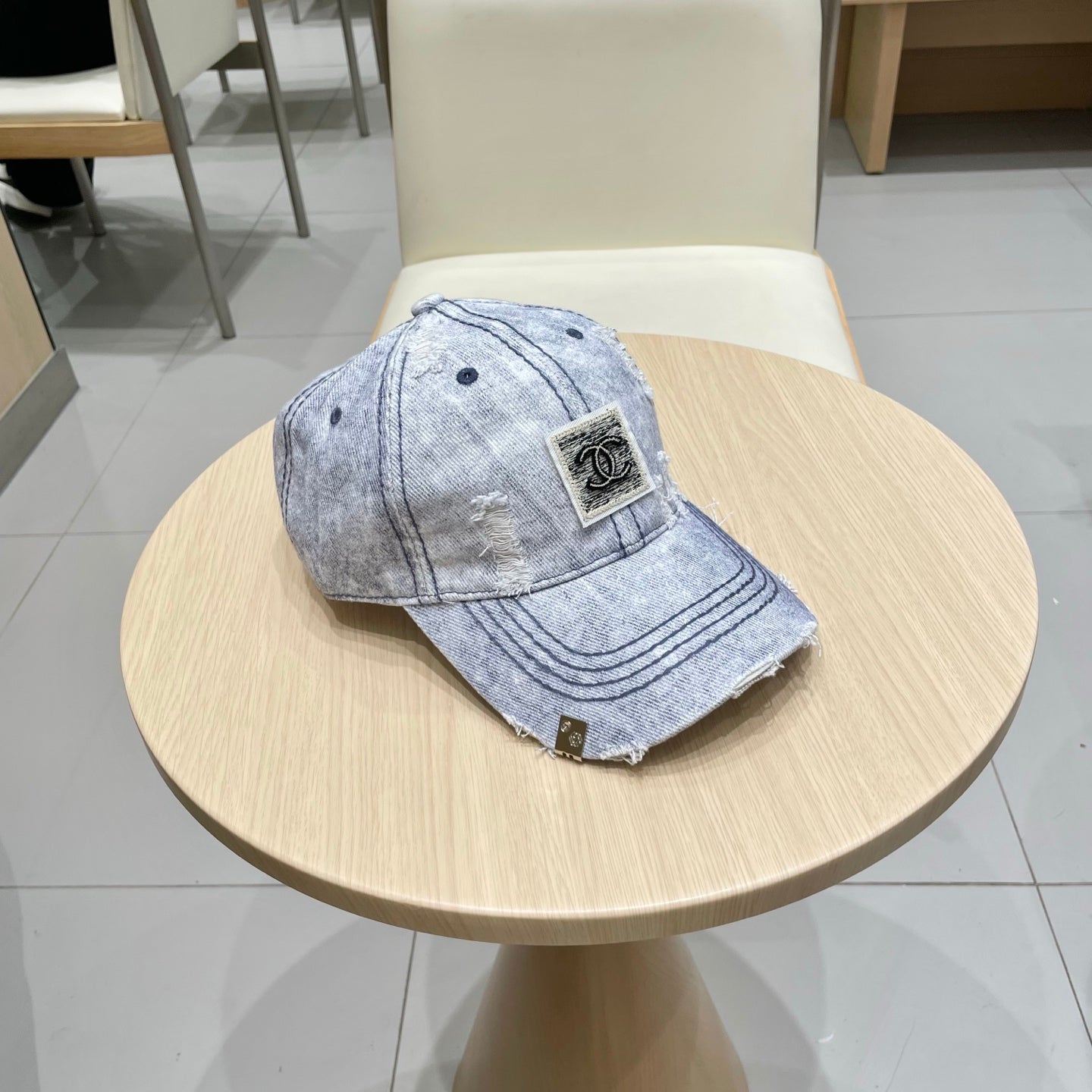 Chanel Baseball Cap Light Blue Denim 192132