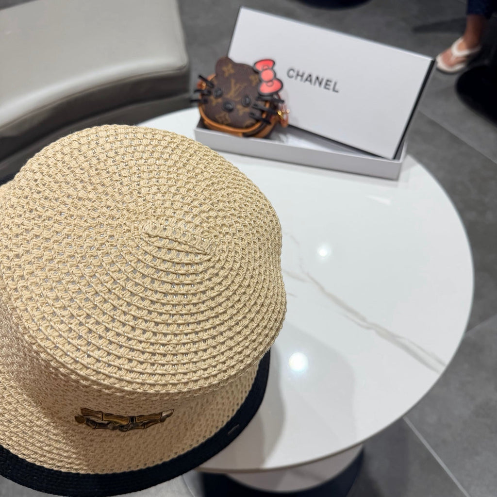 Chanel 26 Bucket Hat Beige in Straw 197777