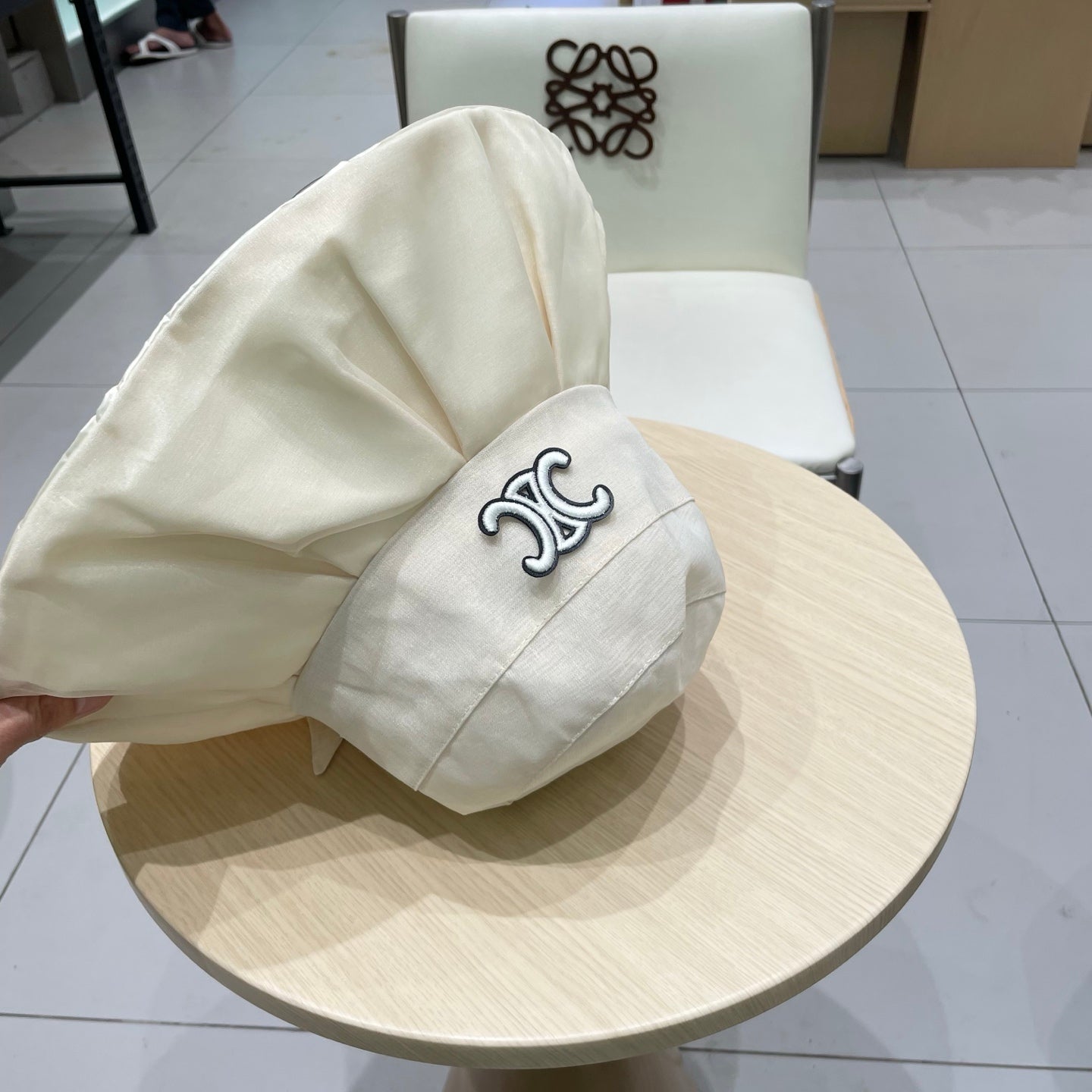 Chanel Bow-tie Bucket Hat White in Cloth 197805
