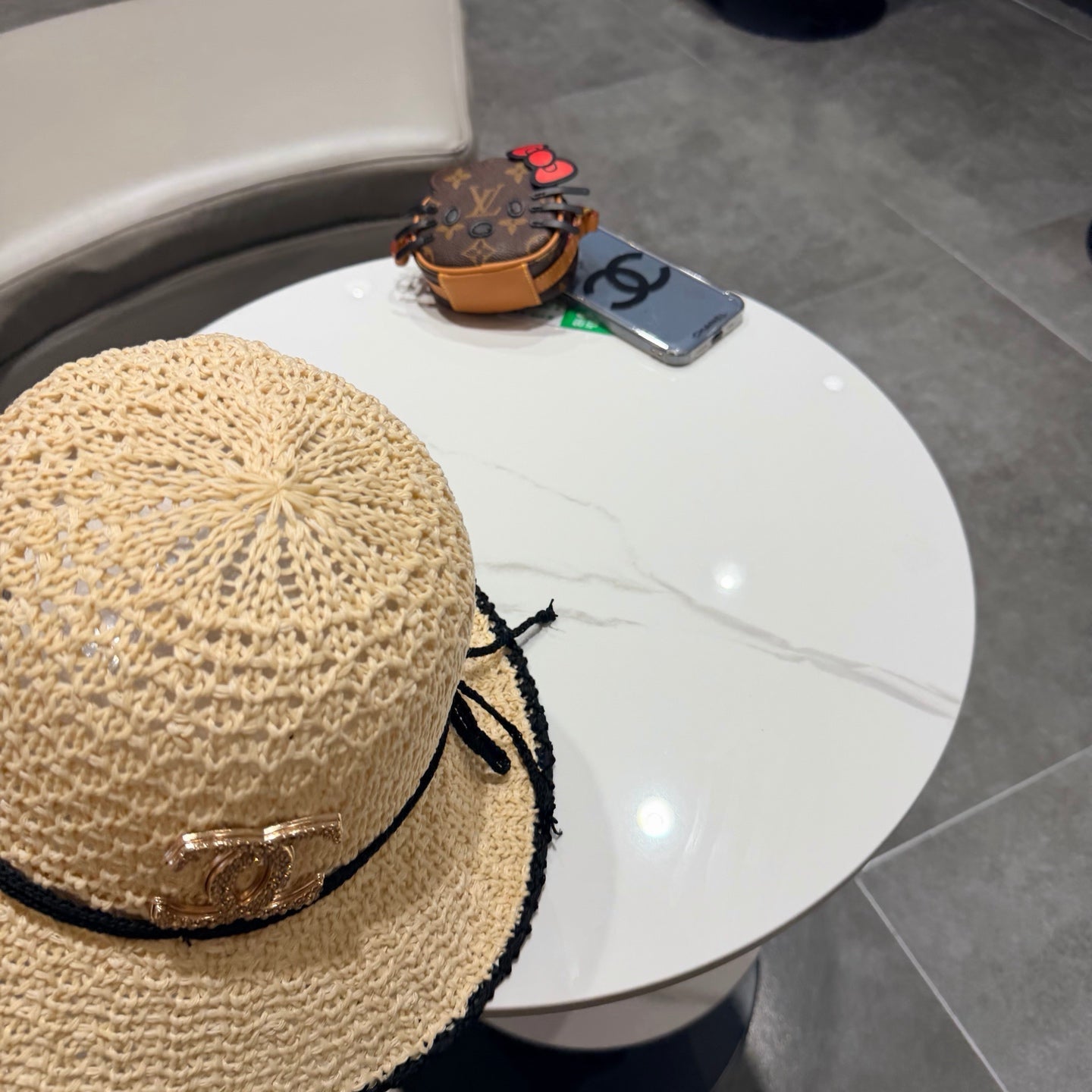 Chanel Fisherman's Hat Beige in Straw 201671