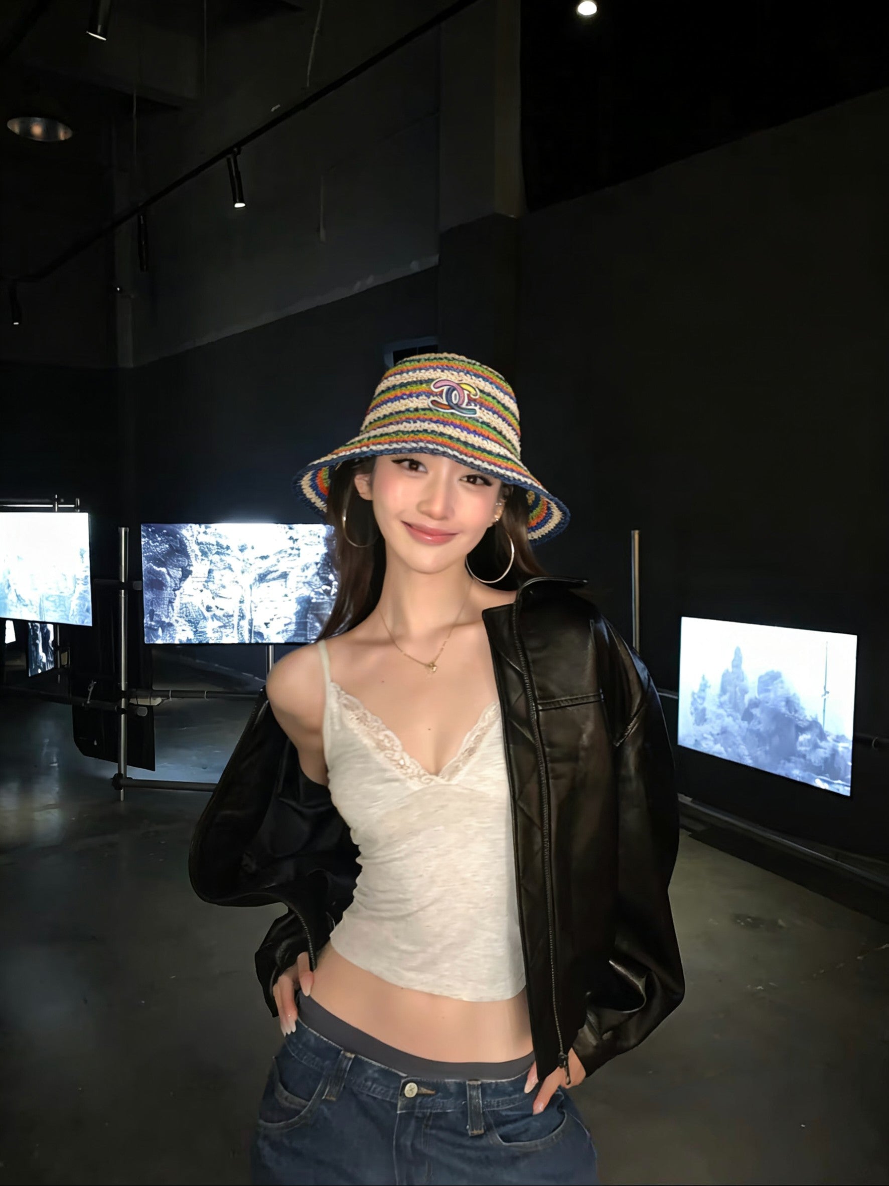 Chanel Rainbow Fisherman Hat in Straw 201577