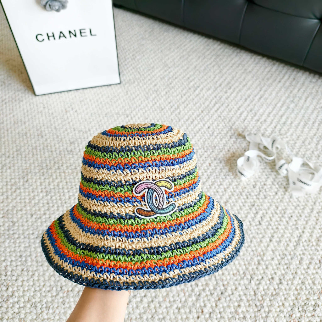 Chanel Rainbow Fisherman Hat in Straw 201577