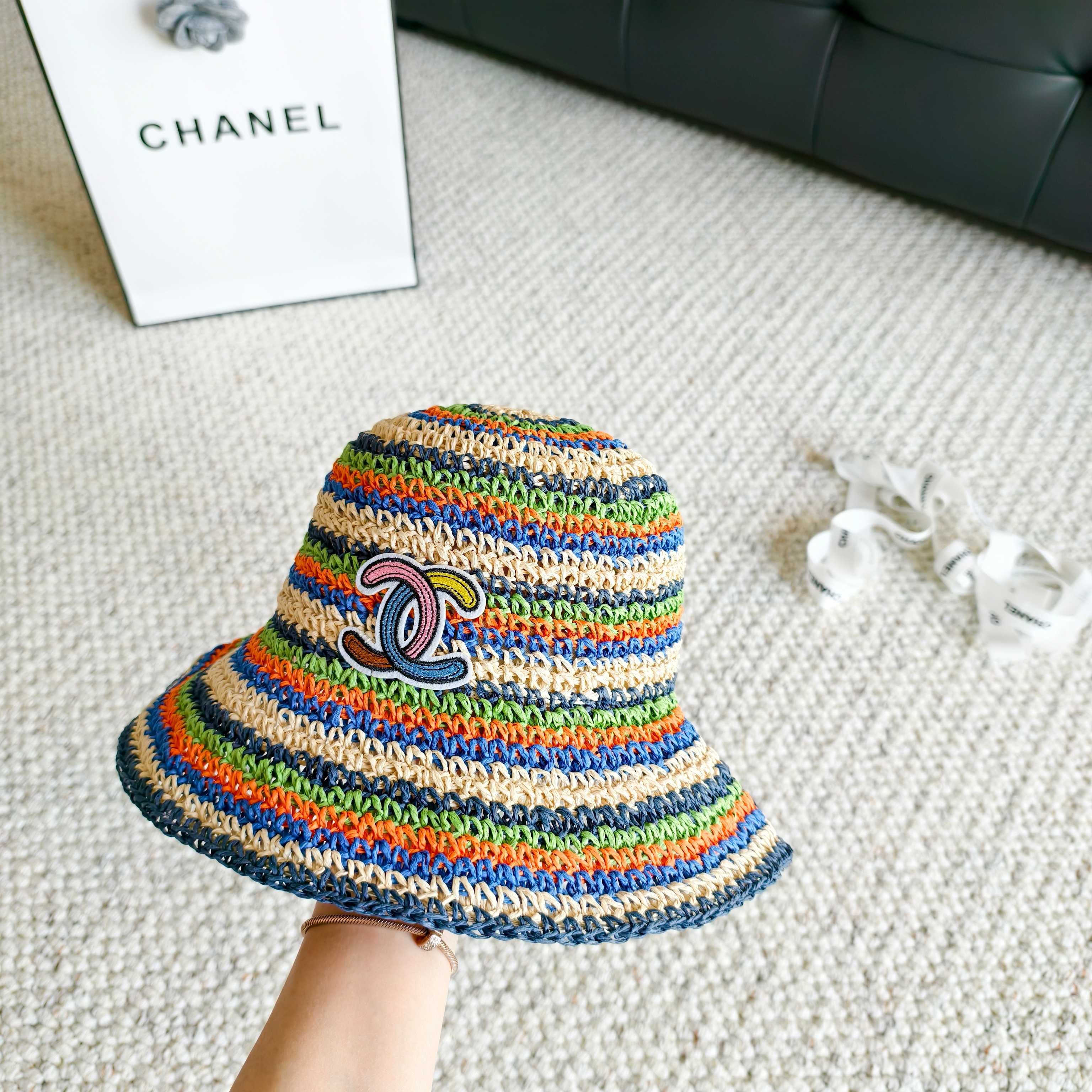 Chanel Rainbow Fisherman Hat in Straw 201577