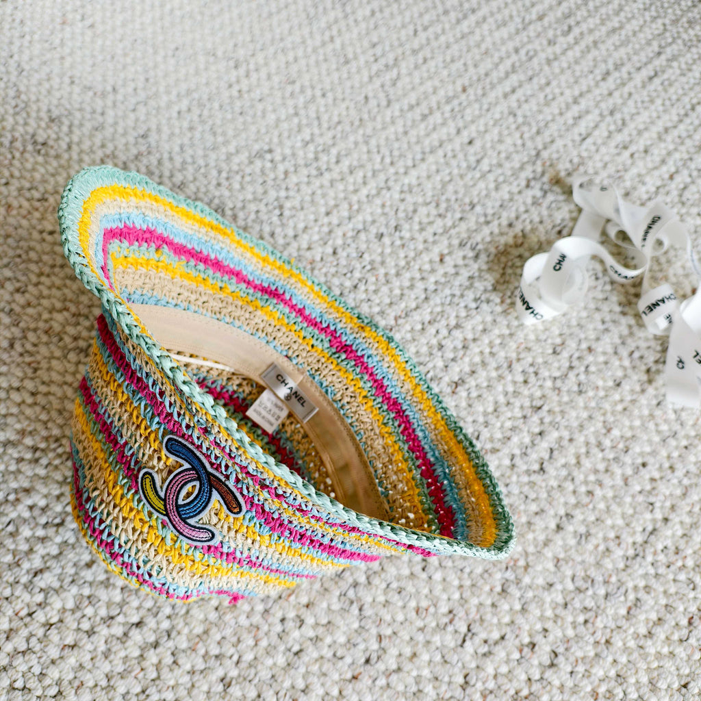 Chanel Rainbow Fisherman Hat in Straw 201576