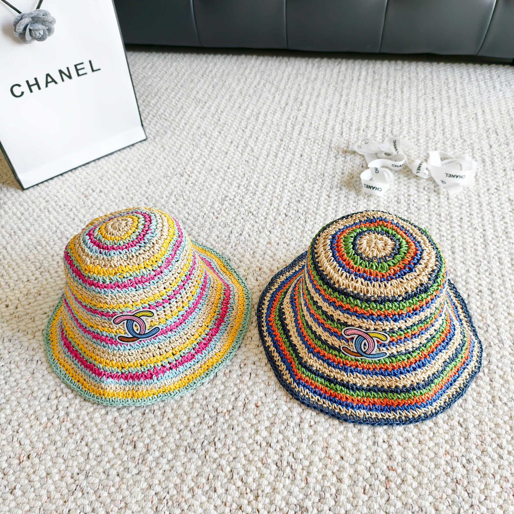 Chanel Rainbow Fisherman Hat in Straw 201576
