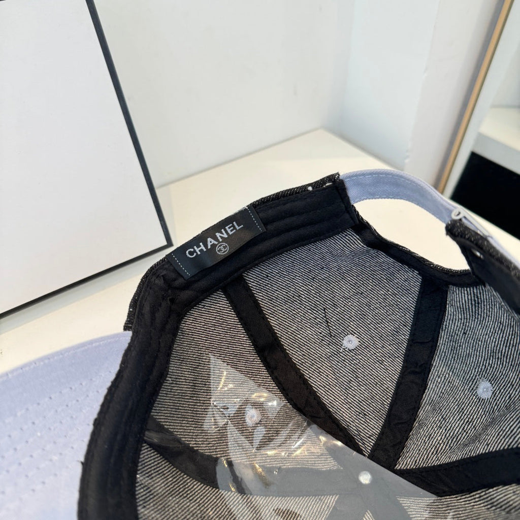 Chanel Baseball Cap Black Gray in Cotton 205357