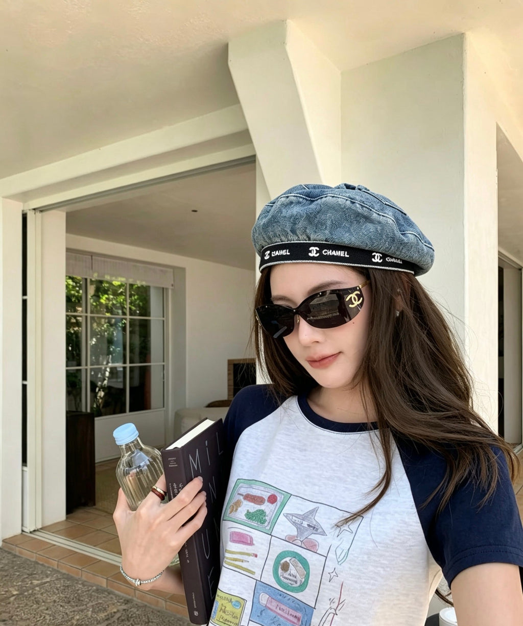 CC Beret Blue in Demin Cotton 212668
