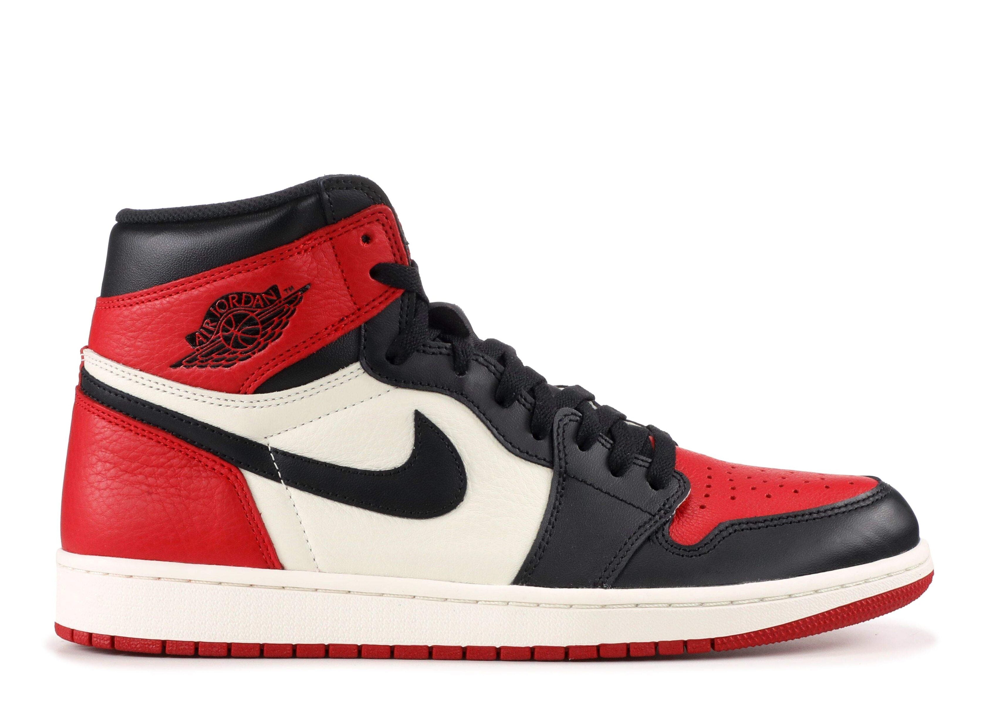 Air Jordan 1 Retro High OG ‘Bred Toe’ Revered Footwear Sneakers - Cushioned S...