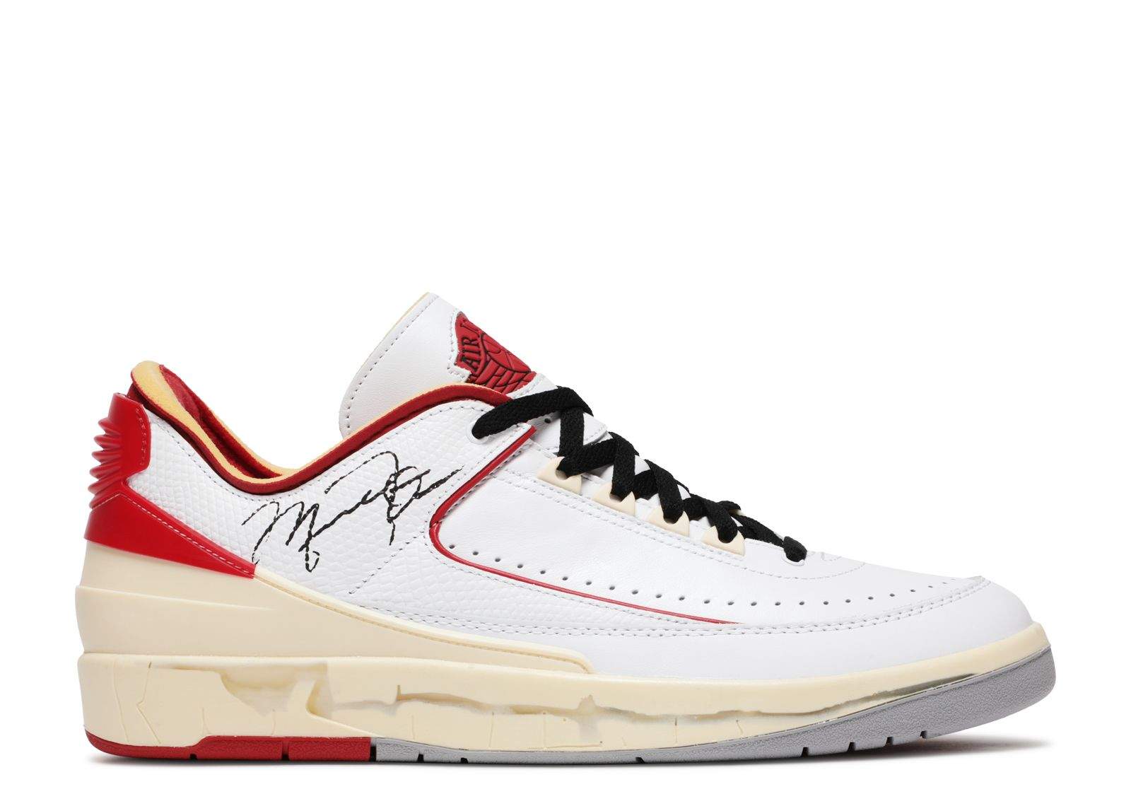 Off-White x Air Jordan 2 Retro Low SP ‘White Varsity Red’ Unfading Sneaker...