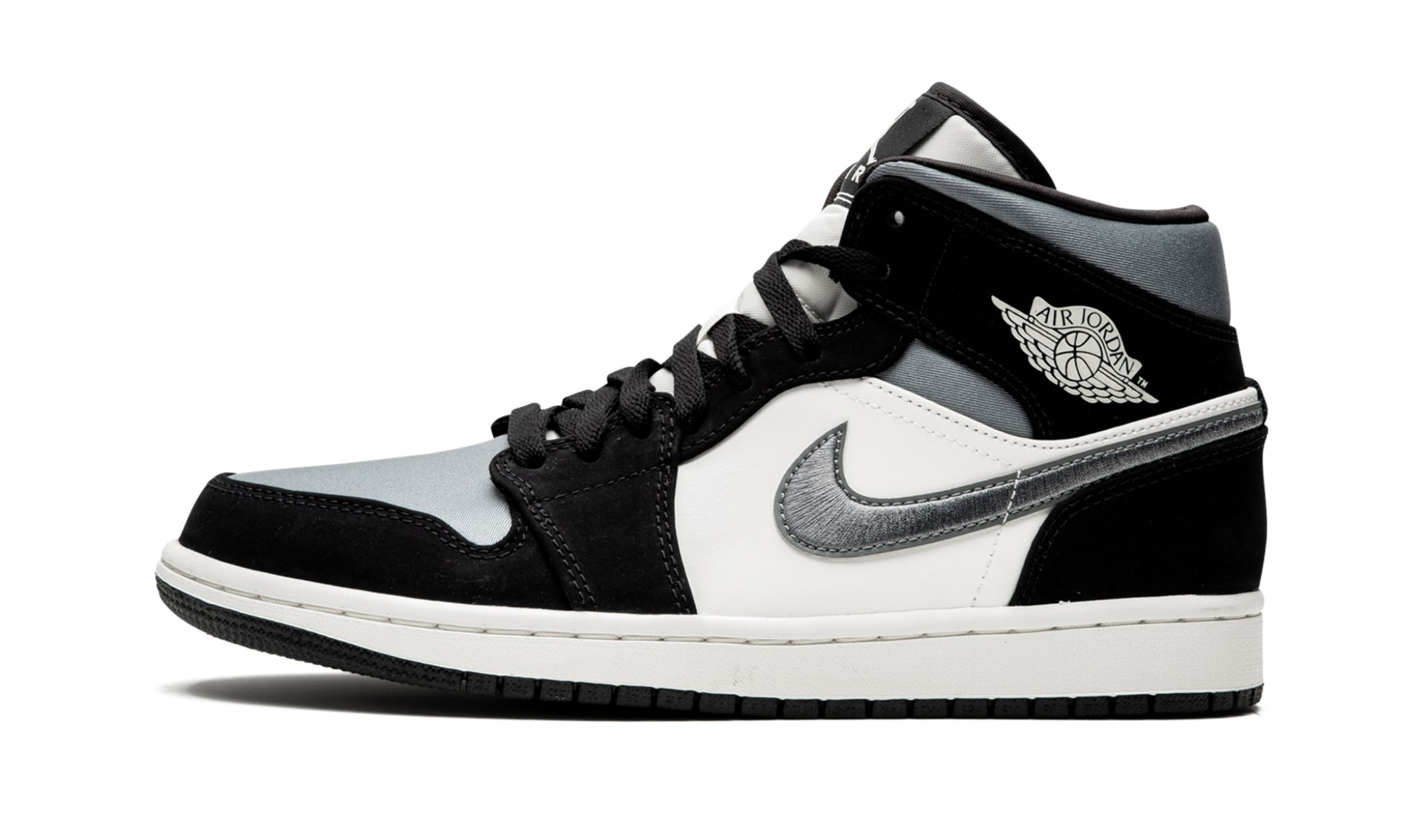 Air Jordan 1 Mid SE Satin Grey Sneakers - Vintage Inspired