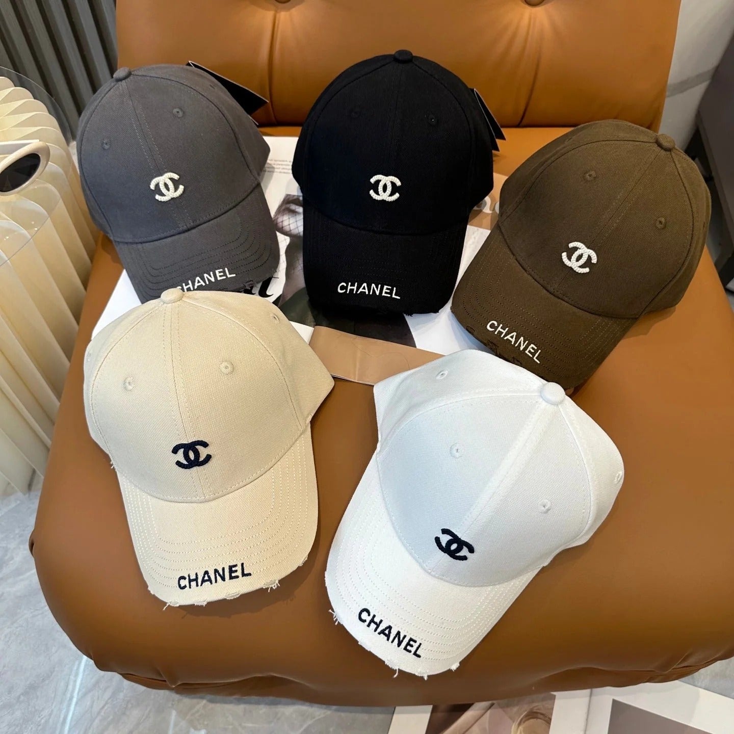Chanel Embroidered Logo Baseball Cap Cotton 237396