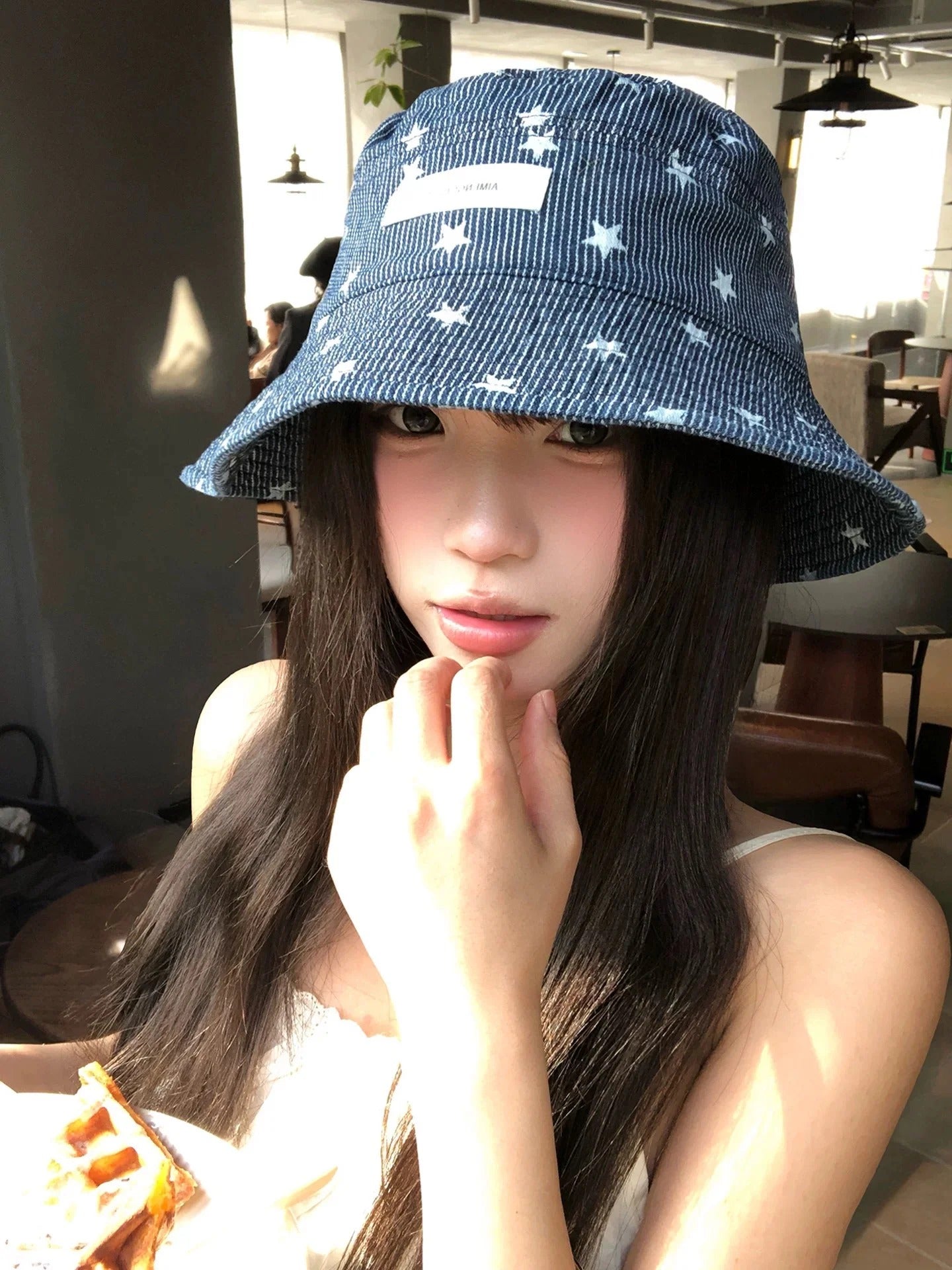 Celine Striped Denim Bucket Hat 219161