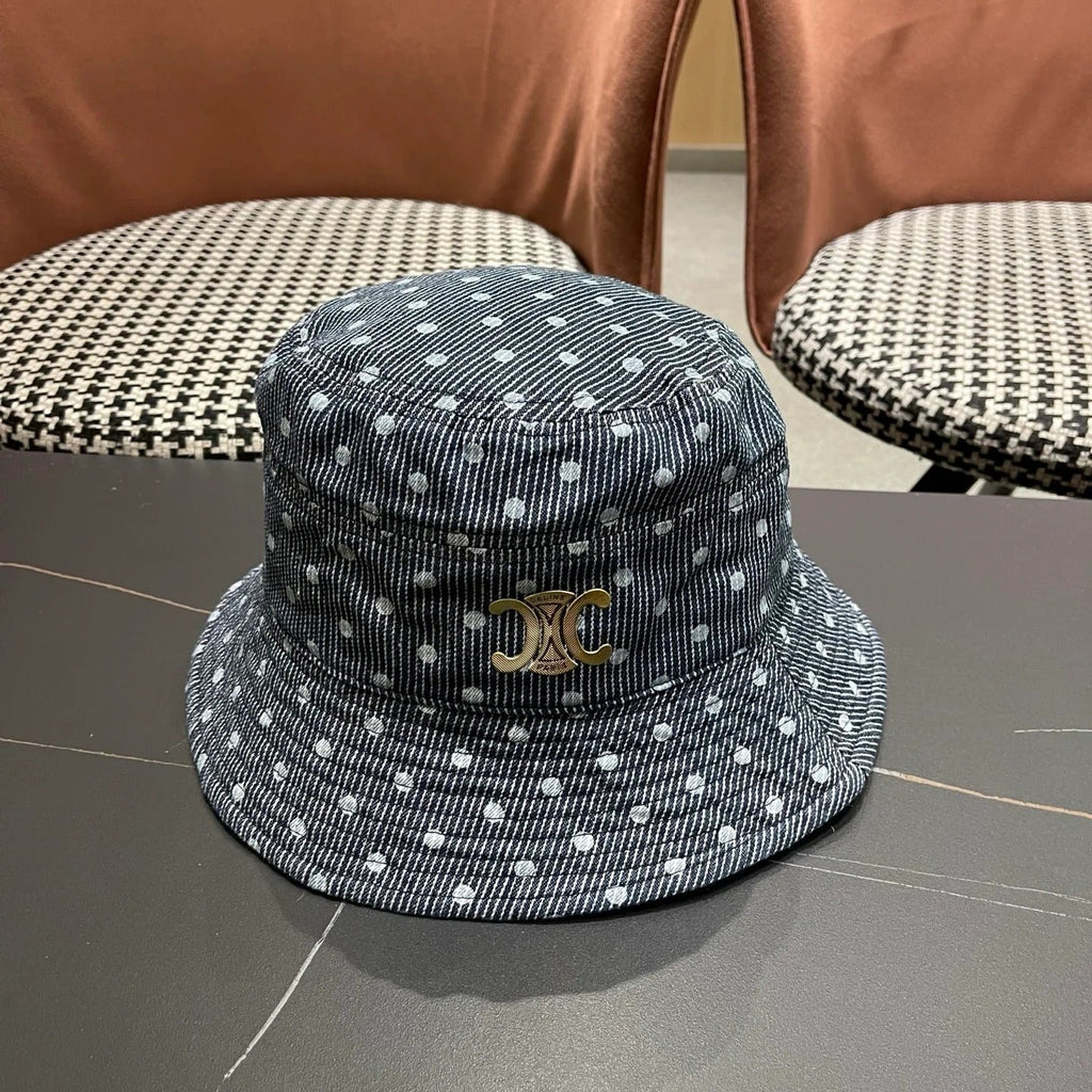 Celine Striped Denim Bucket Hat 219161