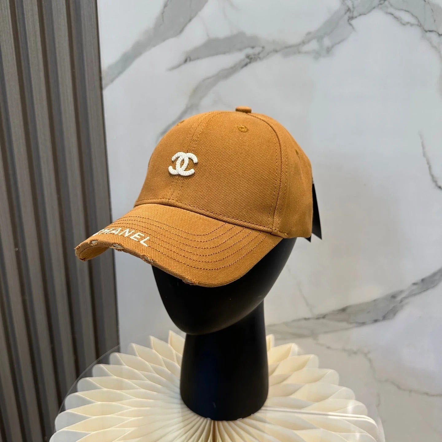 Chanel Embroidered Logo Baseball Cap Multicolor Cotton 237390