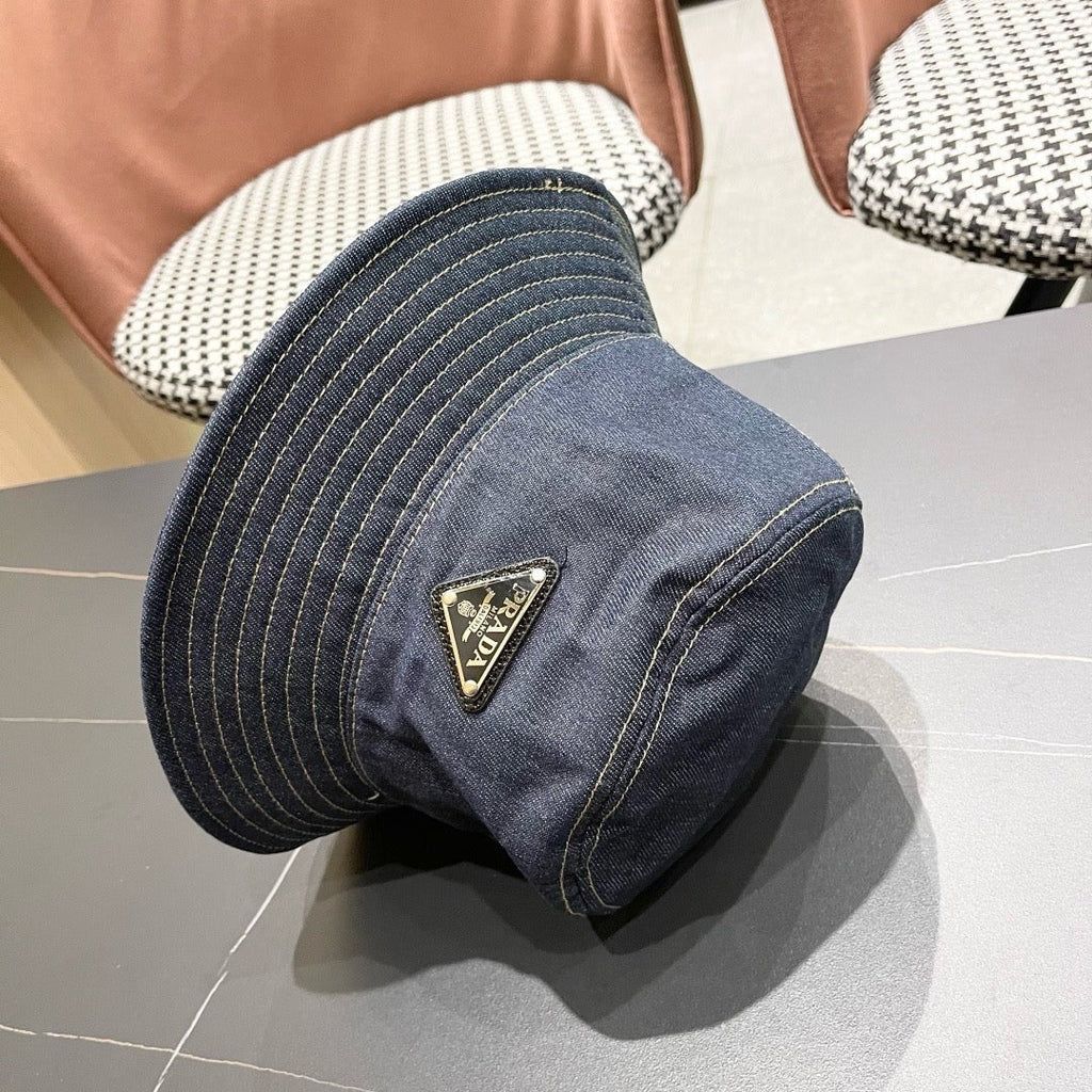 Prada Bucket Hat Blue Cotton 219148