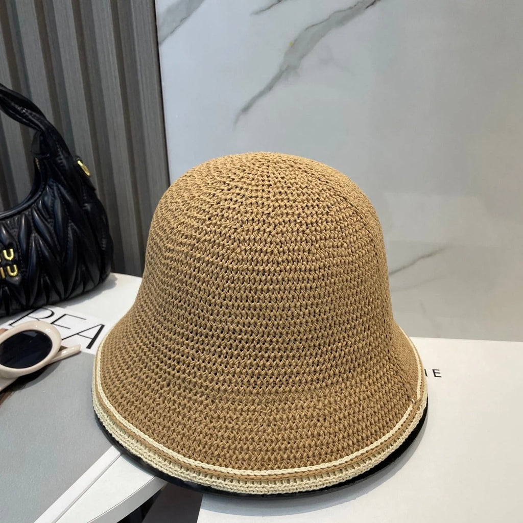 STRAW BUCKET HAT IN BROWN 672973