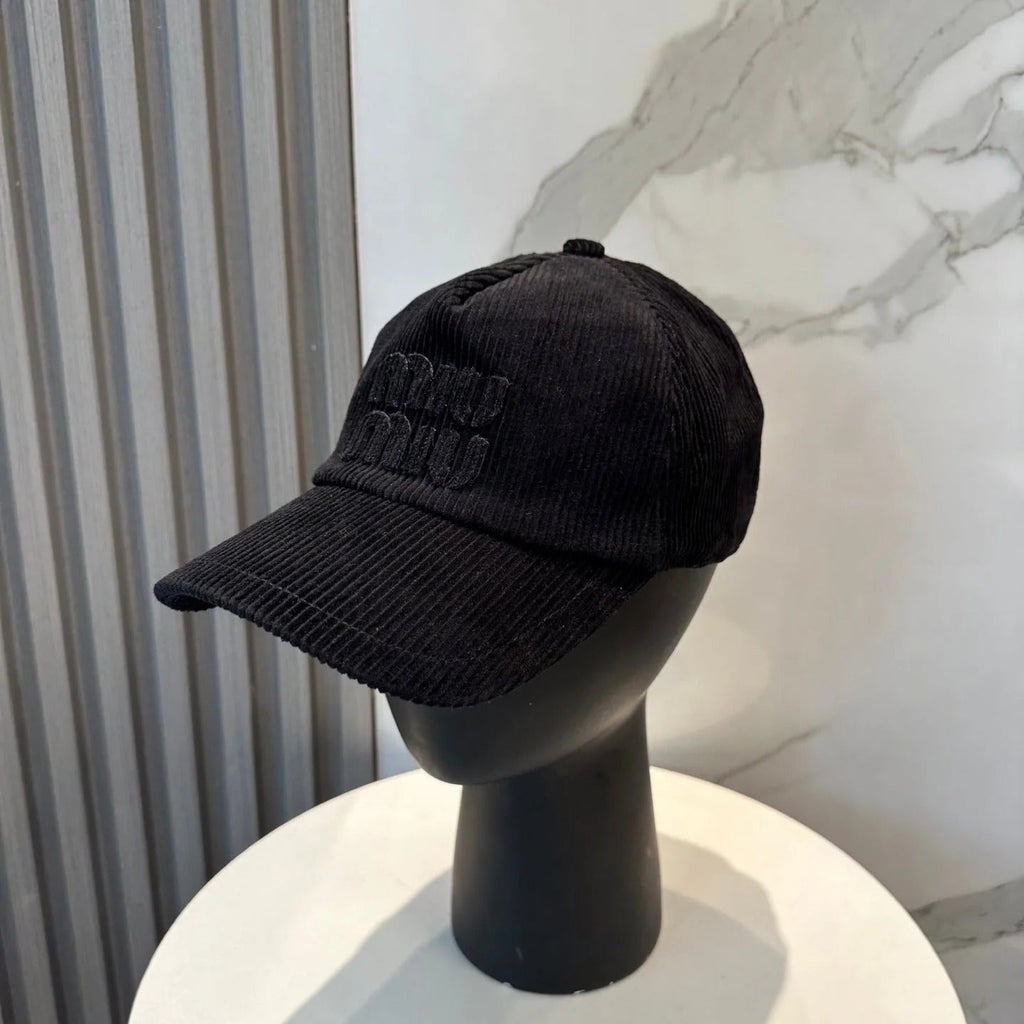MM BASEBALL CAP IN CHARCOAL BLACK VELVET