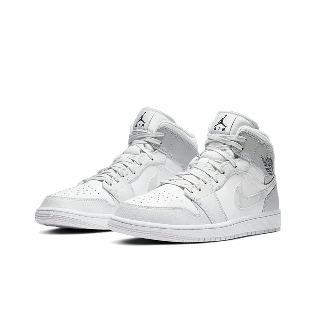 Jordan 1 Mid White Camo Sneakers - Modern Classic | Sought-After